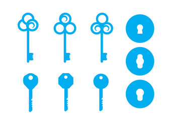 Vintage keys and keyholes signs for logo