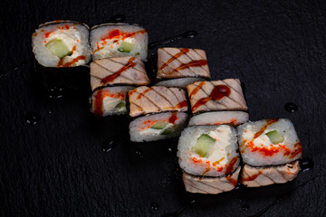 Japanese roll with salmon