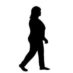 vector, isolated, silhouette of a woman walking