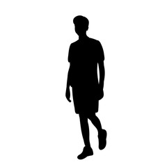 vector, isolated, silhouette man is walking