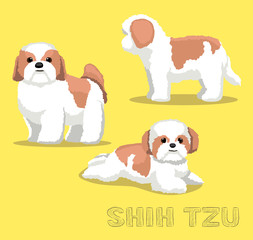 Dog Shih Tzu Cartoon Vector Illustration