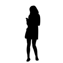 silhouette girl with telephone