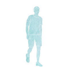 isolated, watercolor silhouette man