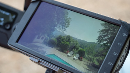 video monitor of a drone