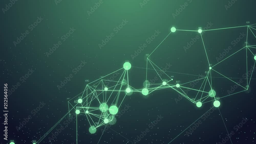 Fototapete Abstract Network connection concept creative motion graphic background with hacker code running