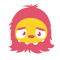 Happy cartoon furry monster. Vector Halloween illustration. Big set of cartoon monsters