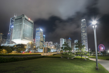 Fototapeta na wymiar Midtown of Hong Kong city at night