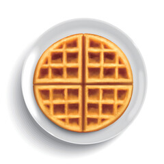 Top view of belgian waffle