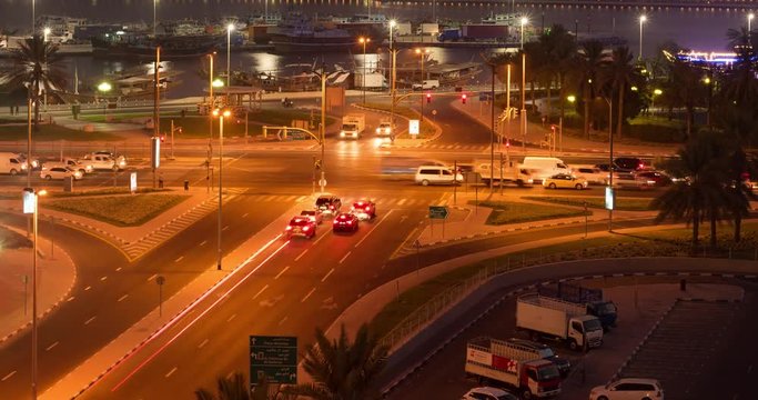 dubai creek deira busy traffic baniyas road 4k time lapse UAE