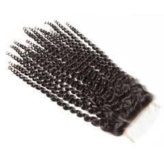 Tight kinky curly black human hair weaves extensions lace closure