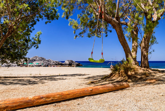 Amazing Ammoudi Beach in Crete island, Greece