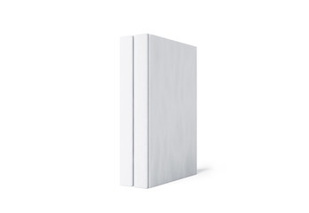 Blank white two hard cover book spine mockup stand isolated, 3d rendering. Empty notebook mock up. Bookstore branding template. Textbooks isolated