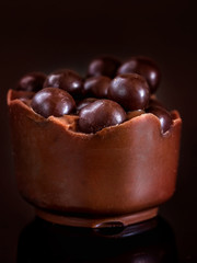 Fancy chocolate on dark background