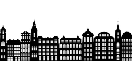 vector silhouettes of houses