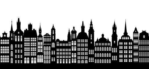 Naklejka premium vector silhouettes of houses