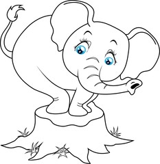 Cute baby elephant cartoon