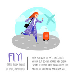 People Traveling by Plane Poster, Banner, Brochure