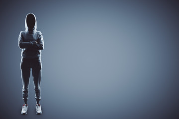 hacker with crossing hands