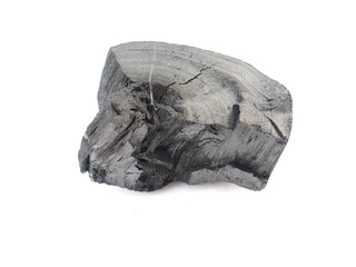 charcoal wood on white background