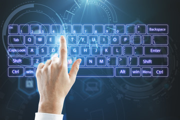 virtual keyboard with hands