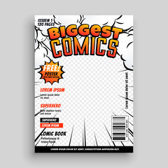 Obraz premium comic cover template design layout