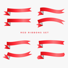 red ribbon banners set design