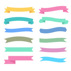 Obraz premium soft colors ribbons set in different styles