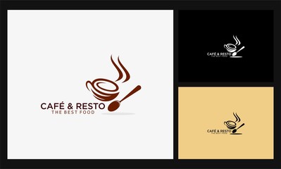 cup coffee icon café & resto logo