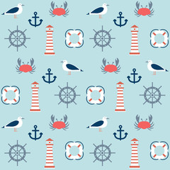 seamless pattern with marine motive