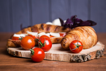 fresh sandwich with mozarella