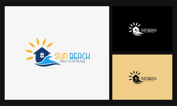 sun beach icon home stay logo