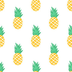 Vector seamless pattern with pineapples.