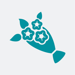 Wedding bouquet with roses illustration