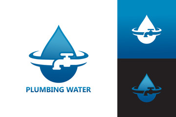 Plumbing Water Logo Template Design Vector, Emblem, Design Concept, Creative Symbol, Icon