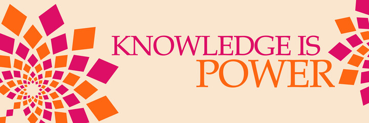 Knowledge Is Power Pink Orange Floral Horizontal 