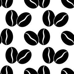 Coffee Bean Icon Seamless Pattern