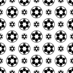 Naklejka premium Football Icon Seamless Pattern, Soccer Ball Seamless Pattern