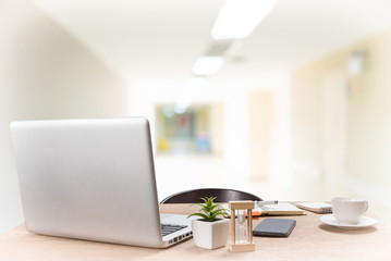 Workplace with notebook laptop