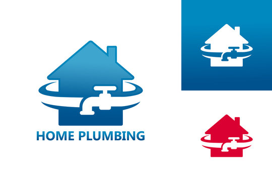 Home Plumbing Logo Template Design Vector, Emblem, Design Concept, Creative Symbol, Icon