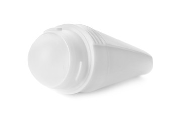 Roll-on deodorant on white background. Skin care