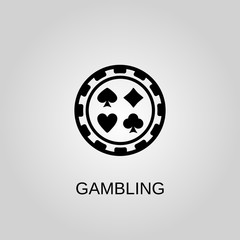 Gambling icon. Gambling symbol. Flat design. Stock - Vector illustration