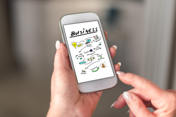 Fototapeta na wymiar Business strategy concept on a smartphone