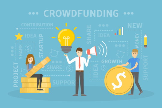 Crowdfunding concept illustration