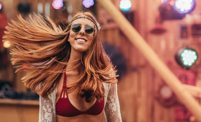 Foto op Plexiglas Attractive hippie girl at music festival © Jacob Lund