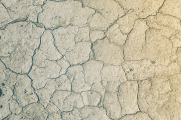 Earth ground crack with dust and rough dry surface texture, Drought land lack of water Climate change, cracks in the ground from droughtcracks
