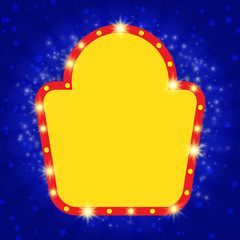 Naklejka premium Abstract shining retro light banner