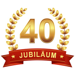 Jubilee button with banner 40 years