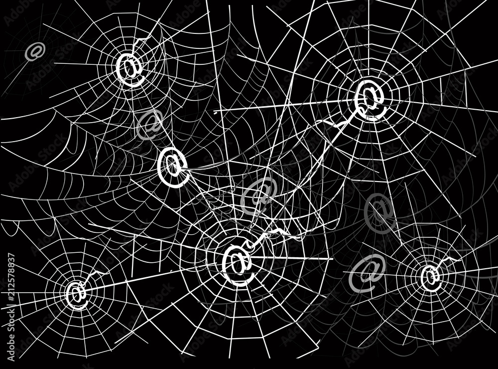 Canvas Prints spider webs background isolated on black