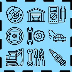 Simple 9 icon set of repair related [iconsRandom:4] vector icons. Collection Illustration