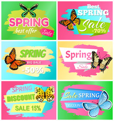 Best Spring Big Sale Banners Vector Illustration